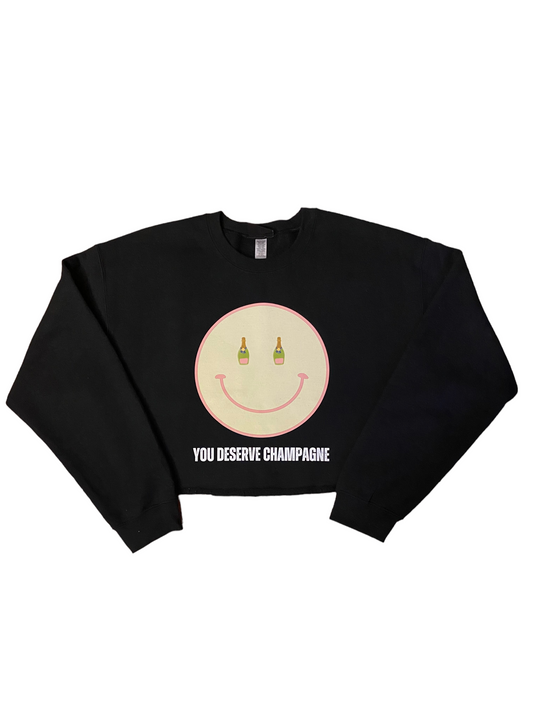 All Eyes On Champagne Moments Crop Top Sweater